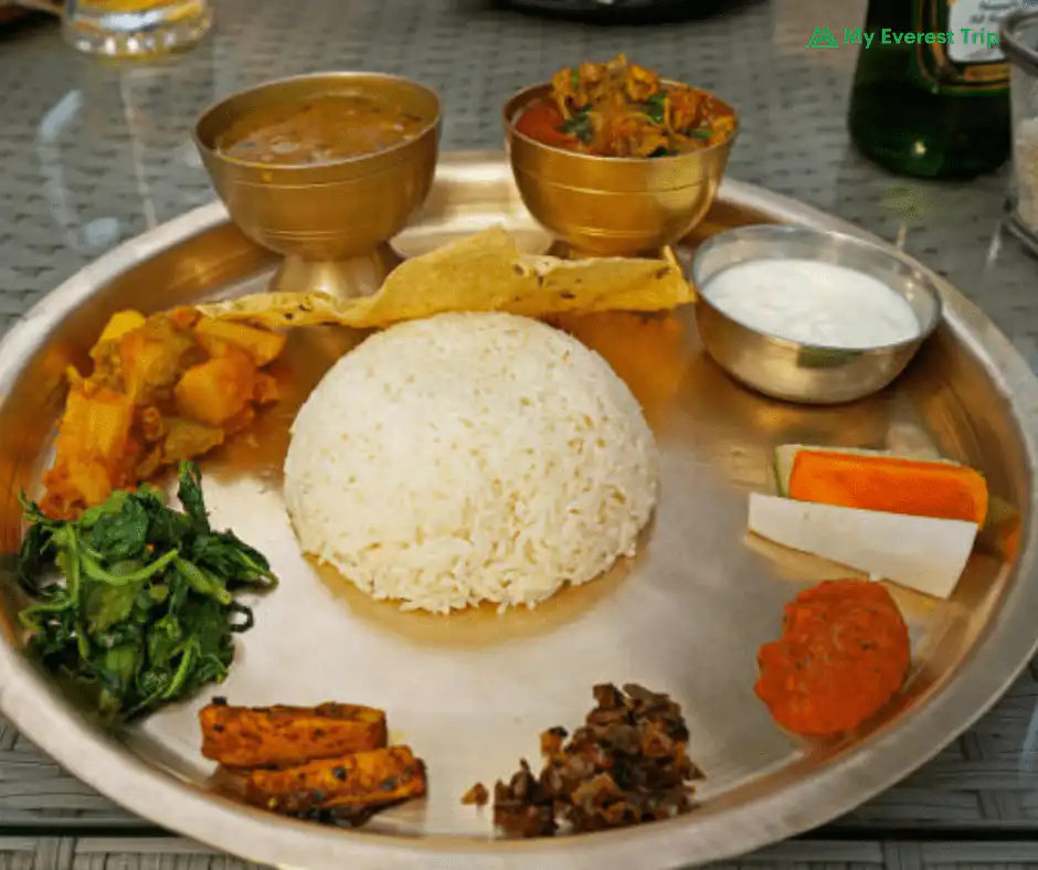 Food during peak climbing in Nepal